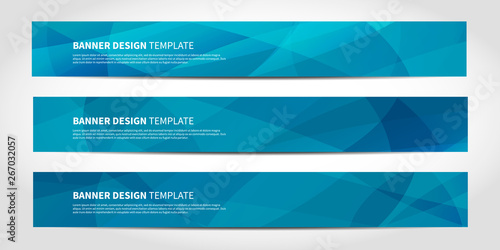 Vector banners with abstract geometric blue background Poster Mural XXL
