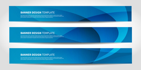 Wall Mural - Vector banners with abstract geometric blue background