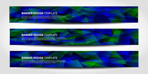 Wall Mural - vector blue banners with abstract geometric background. website headers