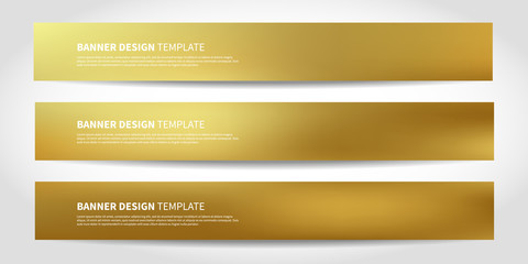 Wall Mural - vector banners with abstract gold background. golden website headers