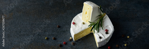 Cheese camembert or brie with fresh rosemary Canvas