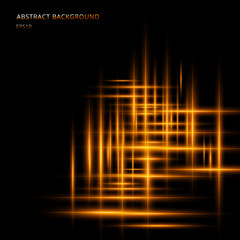 Wall Mural - abstract yellow or orange light line glowing neon motion on black background with space your text. l