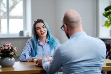 Poster - Alternative young woman attending job interview