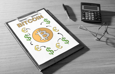 Sticker - Bitcoin concept on a desk