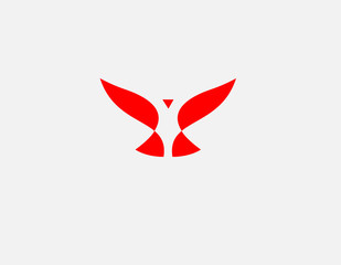 Wall Mural - Abstract simple red logo bird icon