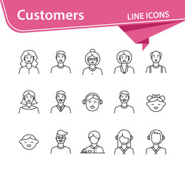 Wall Mural - Customers icons