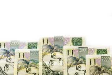 Wall Mural - Czech money close-up on the white background