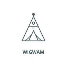 Wigwam Vector Line Icon, Outline Concept, Linear Sign