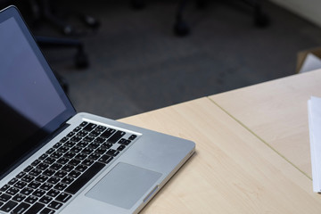 Closeup  laptop on the desk office