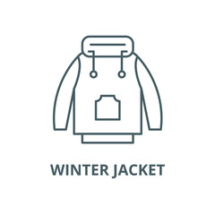 Wall Mural - Winter jacket vector line icon, outline concept, linear sign