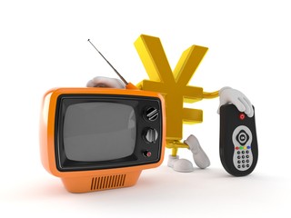 Poster - Yen character with tv set and remote