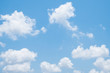 blue sky background with white clouds during day . panorama .