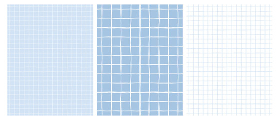 simple geometric vector pattern with light gray grid on a white background and white grid on a blue 