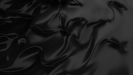 Wall Mural - Abstract black background. Smooth black wave . Scratched Plastic. Dark luxury texture. Oil, petroleum, rock-oil. Silk, satin. Black tar, gum