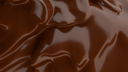 Poster - Liquid Chocolate background. Melted dark Chocolate. Wave brown background. Chocolate.