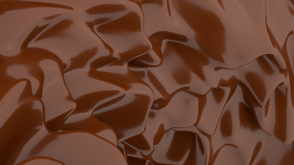 Wall Mural - Liquid Chocolate background. Melted dark Chocolate. Wave brown background. Chocolate.