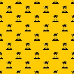 Poster - Man with dizziness pattern seamless vector repeat geometric yellow for any design