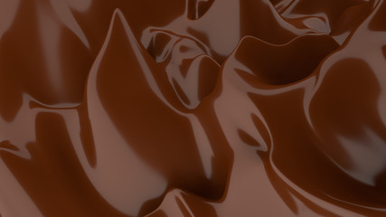 Poster - Liquid Chocolate background. Melted dark Chocolate. Wave brown background. Chocolate.