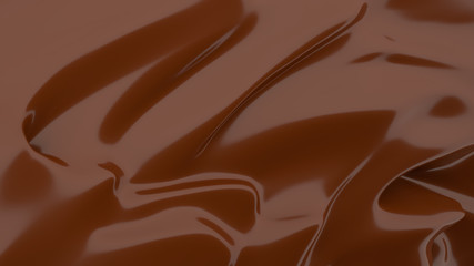 Canvas Print - Liquid Chocolate background. Melted dark Chocolate. Wave brown background. Chocolate.