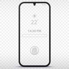 Wall Mural - mobile phone vector mockup with transparent screen