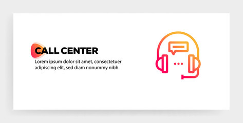 Wall Mural - CALL CENTER ICON CONCEPT