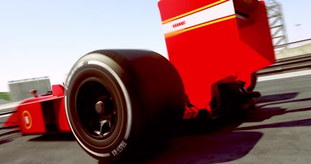 Aufkleber - Formula One Racing Car Crossing Finish Line Winning The Race - High Quality 4K 3D Render