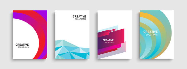 Wall Mural - Modern abstract covers set. Cool gradient shapes composition. vector illustration