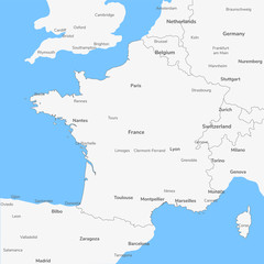  Detailed vector map France.