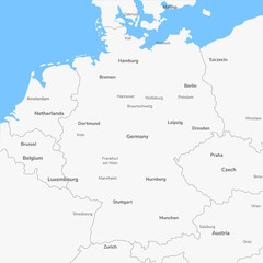  Detailed vector map Germany.