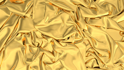 Wall Mural - Gold satin or silk background. Gold digital fabric background. Gold texture.