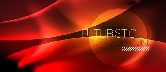 neon color wave lines abstract background, magic techno futuristic light