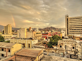 Wall Mural - Santa Marta, Colombia : Cityscape at dusk