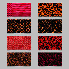 Sticker - geometrical card background set - vector template designs with diagonal square pattern