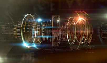 Wall Mural - fondo abstracto de tecnología e ingeniería de . diseño futurista y moderno del prototipo, código y n