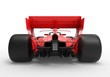 © Sepia100 - Detailed close up 3D rendering illustration of the rear / back of a modern red sports race car isolated in white studio background without stickers