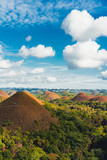 Fototapeta Nowy Jork - Chocolate Hills in the Bohol island in the Philippines, covered in brown grass. Famous touristic place