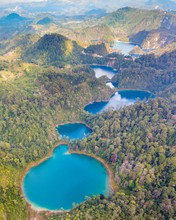 Aerial View Of The Amazing Montebello Turquoise Lakes In Chiapas, Mexico