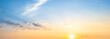 Leinwandbild Motiv Blue sky and orange sunset panorama