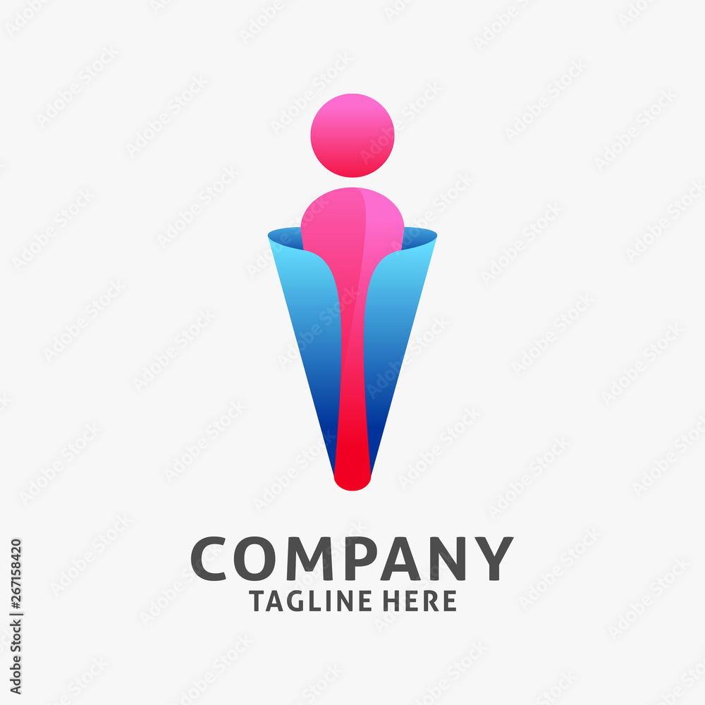 Letter i unique logo design Stock Vector | Adobe Stock