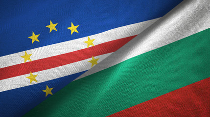 Cabo Verde and Bulgaria two flags textile cloth, fabric texture 