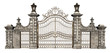 © diversepixel - 3D Rendered Cast Iron Gate on White Background - 3D Illustration
