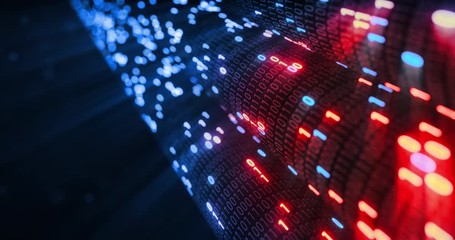 hacking red and blue digital binary code matrix 01 background. hacker, dark web, matrix, digital dat