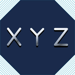 Poster - XYZ metallic font