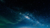 Fototapeta Kosmos - Milky way galaxy with stars and space in the universe background at thailand
