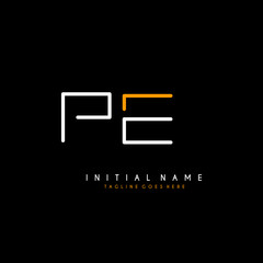 Wall Mural - Initial P E PE minimalist modern logo identity vector