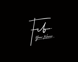 F B FB Signature initial logo template vector