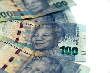 Wall Mural - South African rand notes stacked piled up