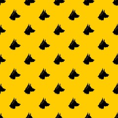 Canvas Print - Shepherd dog pattern seamless vector repeat geometric yellow for any design