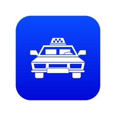 Wall Mural - Taxi car icon digital blue for any design isolated on white vector illustration