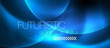 © antishock - Blue neon bubbles and circles abstract background, futuristic magic techno design